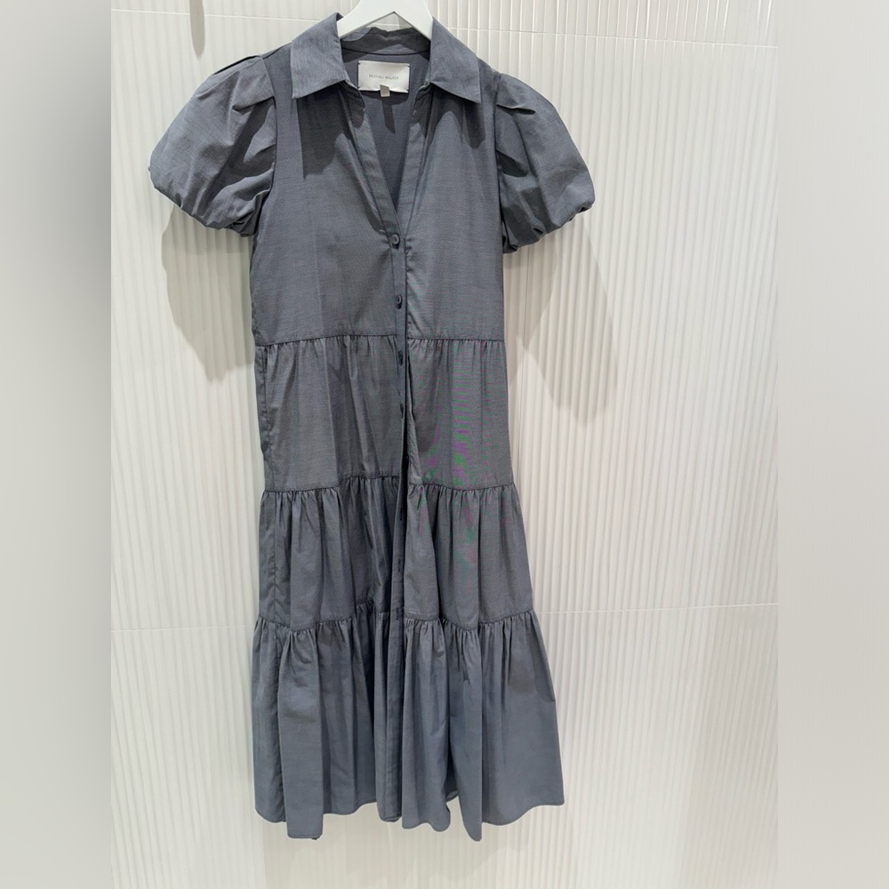 This is the Brochu Walker The Havana Dress in the color Washed Slate.